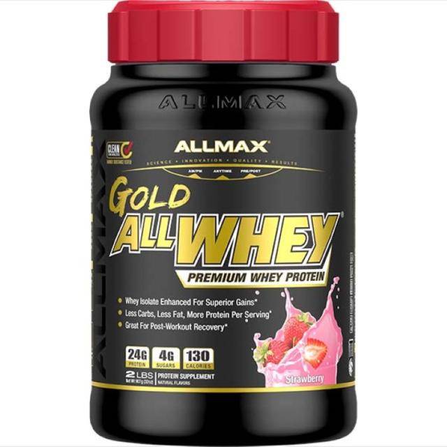 お取り寄せ オールマックス ゴールド オールホエイ プロテイン ストロベリー味 908g ALLMAX GOLD ALLWHEY Protein 2lbStrawberry