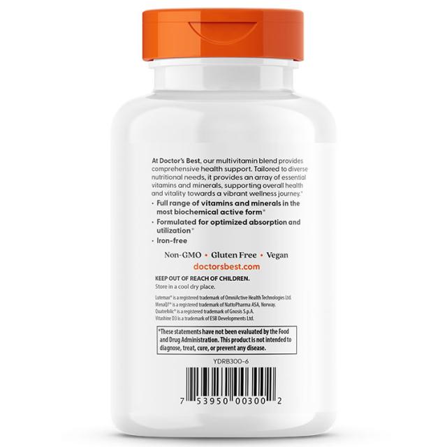 [2個セット]ドクターズベスト マルチビタミン + ビタシャインD3 & クアトレフォリック 90粒 ベジカプセル Doctors Best Multi-Vitamin with Vitashine D3 and Quatrefolic サプリメント 栄養補助食品_2