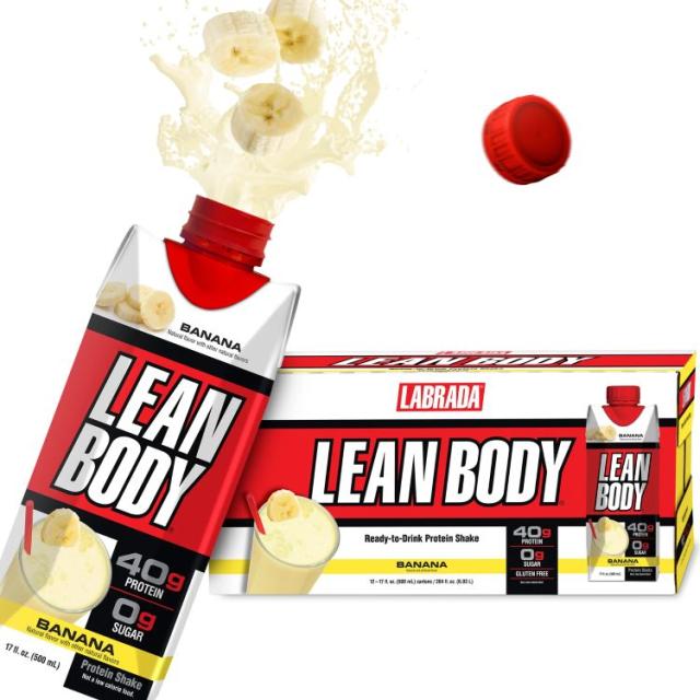 【お取り寄せ商品】リーンボディ プロテインシェイク バナナ(約481g ) 12パック　 Labrada: Lean Body: 17oz Banana (12 tetra)