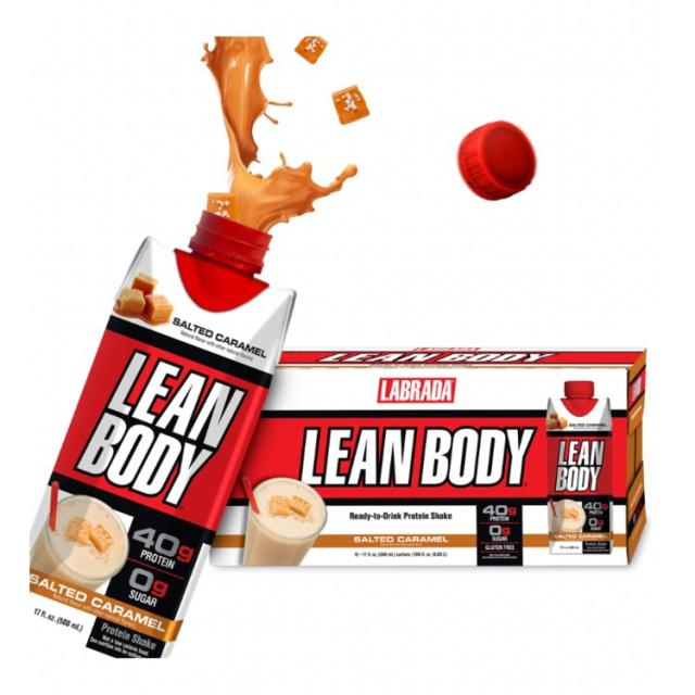 【お取り寄せ商品】リーンボディ プロテインシェイク 塩キャラメル (約481g ) 12パック　 Labrada: Lean Body: 17oz Caramel Salted (12 tetra)