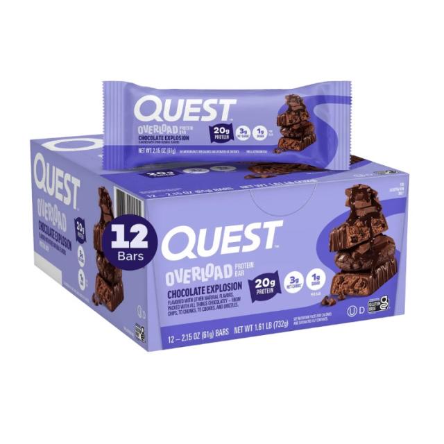 お取り寄せ クエスト オーバーロード プロテインバー チョコレートエクスプロージョン味 12本入り Bar: Quest Overload: Chocolate Explosion (12pk)
