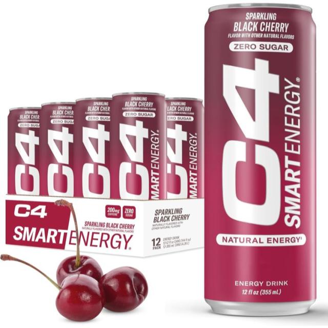 【お取り寄せ商品】セルコア C4 スマートエナジードリンク ブラックチェリー355ml 12本入り RTD: Cellucor C4 Smart Energy: Black Cherry (12/16oz)