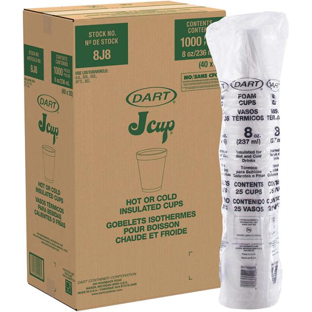 アメリカコストコ品】 Dart ホワイト フォーム カップ 236ml 1000個 