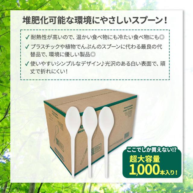 【アメリカコストコ品】Eco Raj コンポスタブルスプーン 1,000本 Eco Raj Compostable Spoon 1,000-count 堆肥化可能 エコ 天然素材_1
