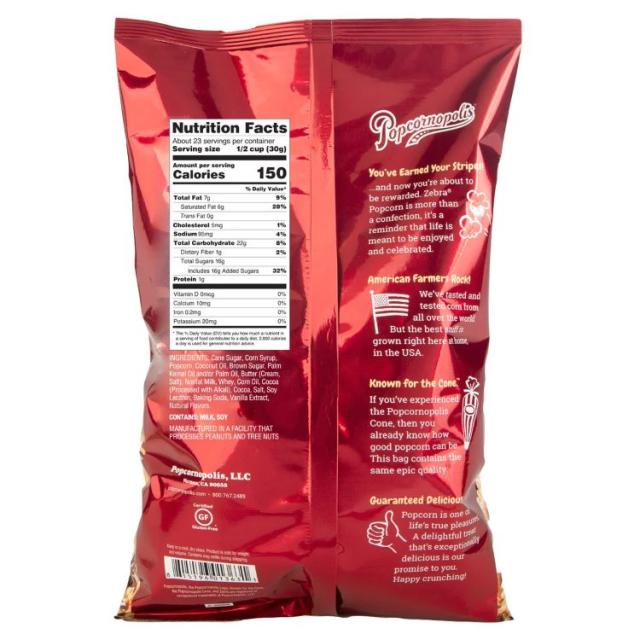 お取り寄せ ポップコーンポリス ゼブラポップコーン 約680g  3個入り Popcornopolis Zebra Popcorn 24 oz, 3-count_1