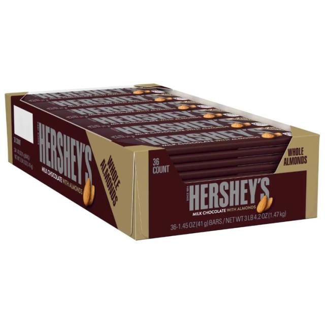 【アメリカコストコ品】ハーシーズ アーモンド入りミルクチョコレート 約41g  36 個入り Hershey's Milk Chocolate With Almonds, 1.45 oz, 36-count【お取り寄せ商品】【合わせて買いたい】