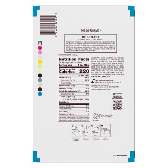 アメリカコストコ品】ハーシーズ クッキー＆クリーム 約43g 36個入り