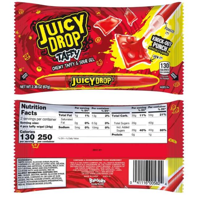 【お取り寄せ商品】【アメリカコストコ品】トップス ジューシードロップタフィー 約66g  バラエティ 16個入り Topps Juicy Drop Taffy, 2.36 oz, Variety, 16-count お取り寄せ商品】【アメリカコストコ品】トップス ジューシードロップ