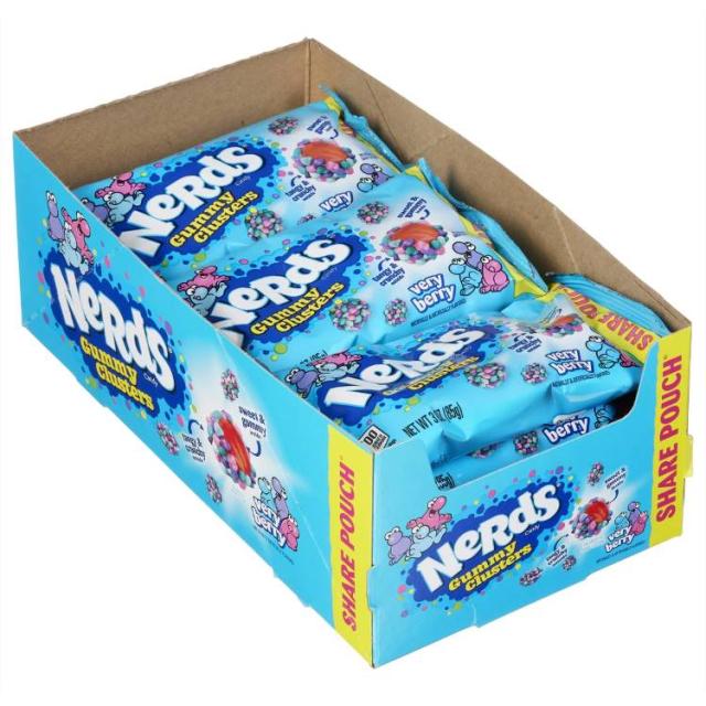 【お取り寄せ商品】【アメリカコストコ品】ナーズ キャンディ グミ クラスター ベリーベリー シェア パウチ 約85g  12 個入り Nerds Candy Gummy Clusters, Very Berry, Share Pouch, 3 oz, 12-Count