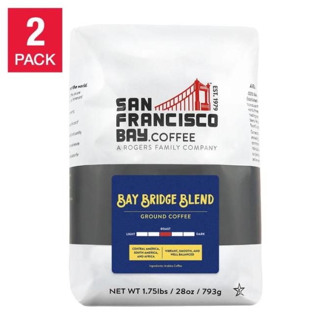 お取り寄せ サンフランシスコ ベイコーヒー ベイブリッジブレンド グラウンド 約793g 、2 パック San Francisco Bay Coffee Bay Bridge Blend Ground 28oz, 2-pack