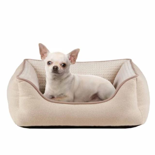 お取り寄せ カークランドシグネチャー ワイドウォール ペットベッド クリーム 約53×64×23cm Kirkland Signature Wide Walled Cuddler Pet Bed Cream