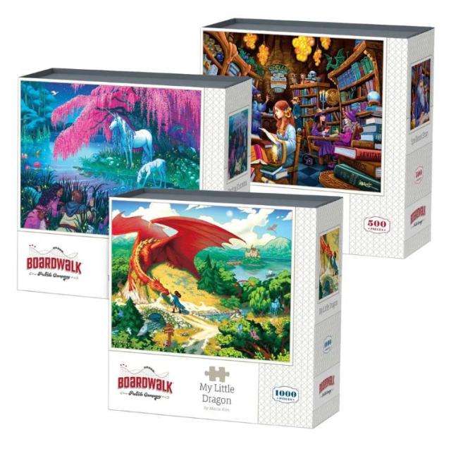 お取り寄せ ゲーム盤ウォーク 謎合わせ 3個風呂敷き包み 幻想曲 Boardwalk Assorted Jigsaw Puzzles, 3-pack Fantasy