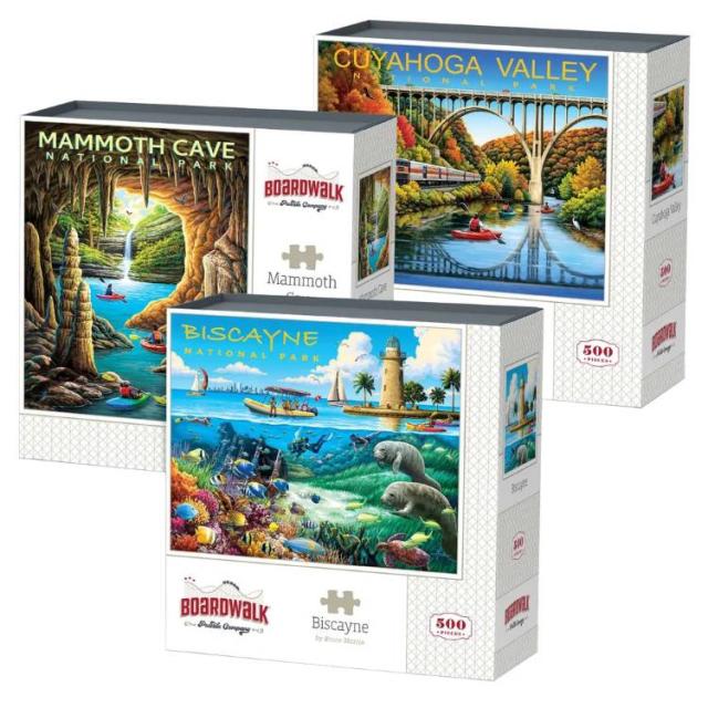 お取り寄せ ゲーム盤ウォーク 謎合わせ 3個風呂敷き包み 国立運動場東側 Boardwalk Assorted Jigsaw Puzzles, 3-pack National Park East