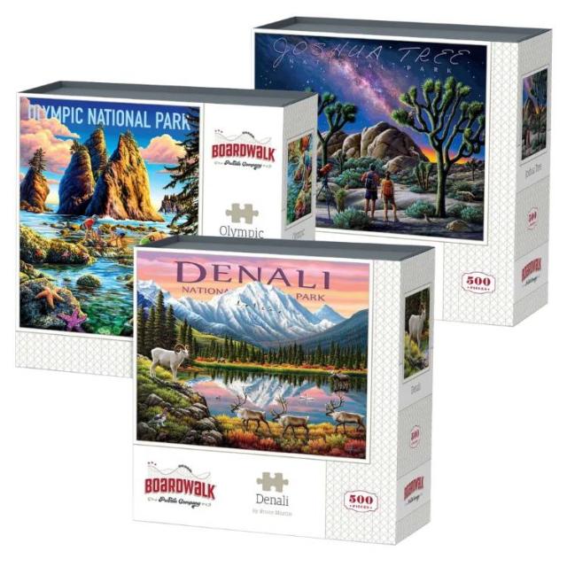 お取り寄せ ボードウォーク ジグソーパズル 3個パック 国立公園西部 Boardwalk Assorted Jigsaw Puzzles, 3-pack National Park West