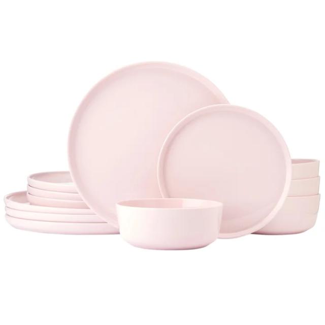 お取り寄せ ミカサ サマンサ カラーボーンチャイナ ディナーウェア 12点セット ピンク Mikasa Samantha 12-Piece Color Bone China Dinnerware pink