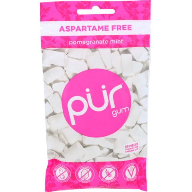 【お取り寄せ商品】[12個セット]ピュアガム ポムグラネイト ミント アスパルテームフリーPur Gum Pmgrnte Mint 55Pc 2.72OZ