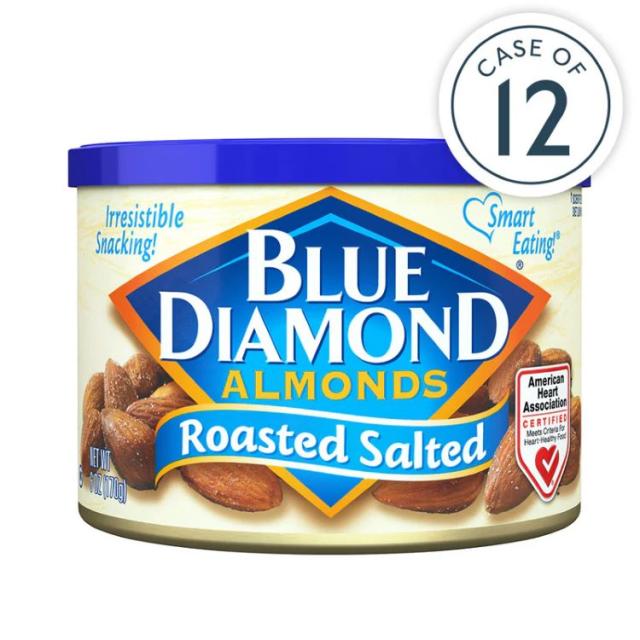 【お取り寄せ商品】[12個セット]ブルーダイヤモンドアーモンド ローストソルトアーモンド 170g Blue Diamond Almond Roasted Salted Almonds, 6oz Cans