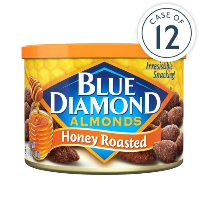 【お取り寄せ商品】[12個セット]ブルーダイヤモンドアーモンド ハニーローストアーモンド 170g Blue Diamond Almond Honey Roasted Almonds, 6oz Cans