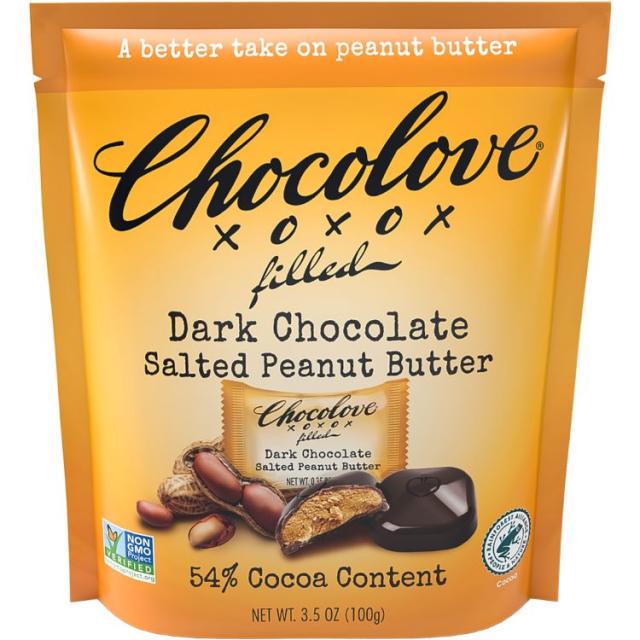 [8個セット] チョコラブ バイツ  ダークチョコレート入り塩味ピーナッツバター 100g Chocolove Bites  Salted Peanut Butter in Dark Chocolate【お取り寄せ商品】【合わせて買いたい】
