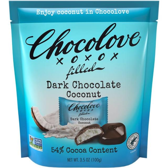 [8個セット] チョコラブ バイツ ? ダークチョコレート入りココナッツ 100g Chocolove Bites  Coconut in Dark Chocolate 【お取り寄せ商品】【合わせて買いたい】
