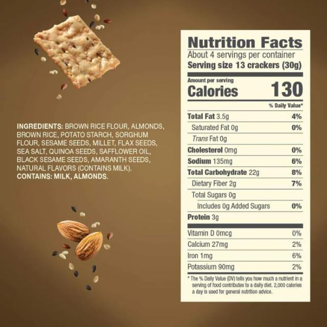 【お取り寄せ商品】[12個セット]ブルーダイヤモンドアーモンド アーティザン マルチシード グルテンフリー クラッカー 120.5g Blue Diamond Nut-Thins Artisan Multi-Seed Gluten-Free Crackers