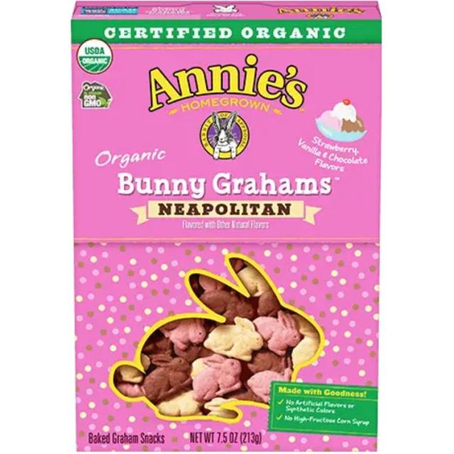 【お取り寄せ商品】[12個セット]アニーズホームグロウン ナポリタン バニー グラハム 213g Annie's grown Neapolitan Bunny Grahams