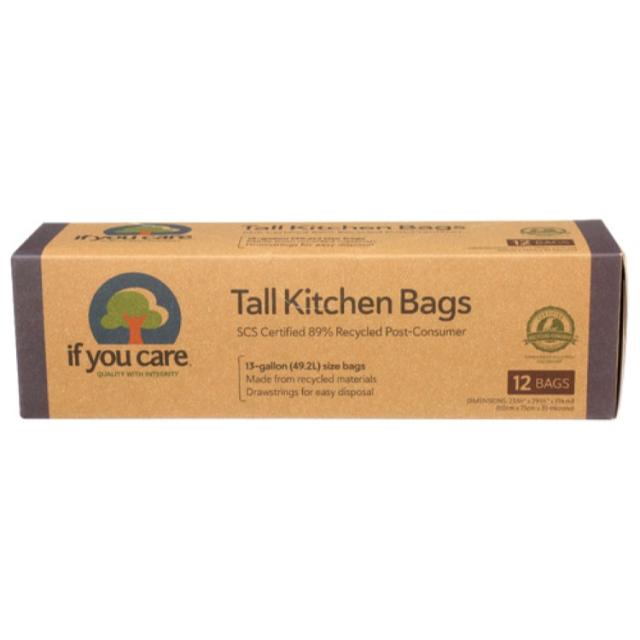 お取り寄せ [12個セット]イフユーケア 13ガロンリサイクルゴミ袋 トラッシュバッグ If You Care Bag Trsh 13Gal Ktchn Tall Drws