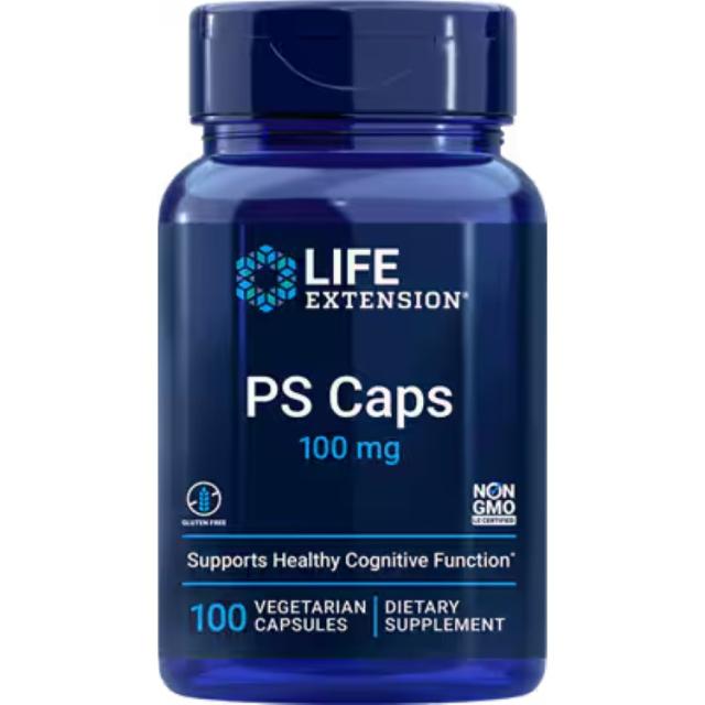 【お取り寄せ商品】ライフエクステンション PSキャップ 100 mg 100ベジタリアンカプセル Life Extension PS Caps 100 mg, 100 vegetarian capsules