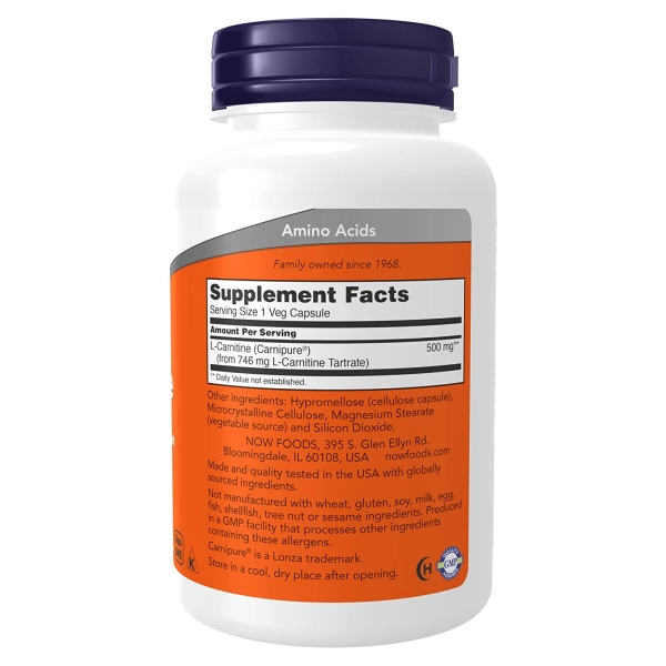 3個セット L-カルニチン 500mg 180粒 NOW Foods（ナウフーズ）_1