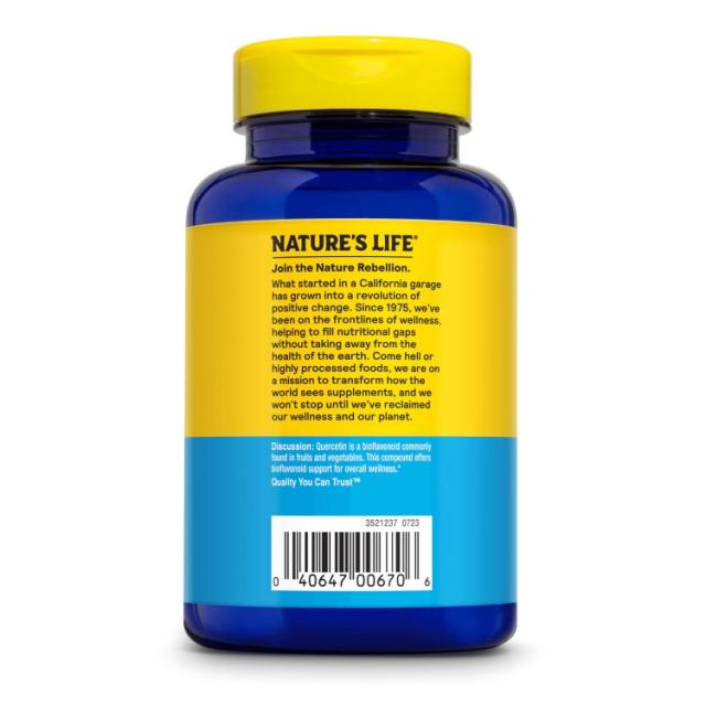 [3個セット] ネイチャーズライフ ケルセチン 370mg 100粒 ベジカプセル Nature's Life Quercetin, Veg Cap 370mg 100ct ケルセチン配合 サプリメント_1