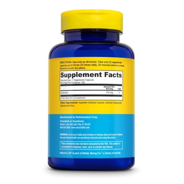 [3個セット] ネイチャーズライフ ケルセチン 370mg 100粒 ベジカプセル Nature's Life Quercetin, Veg Cap 370mg 100ct ケルセチン配合 サプリメント_2