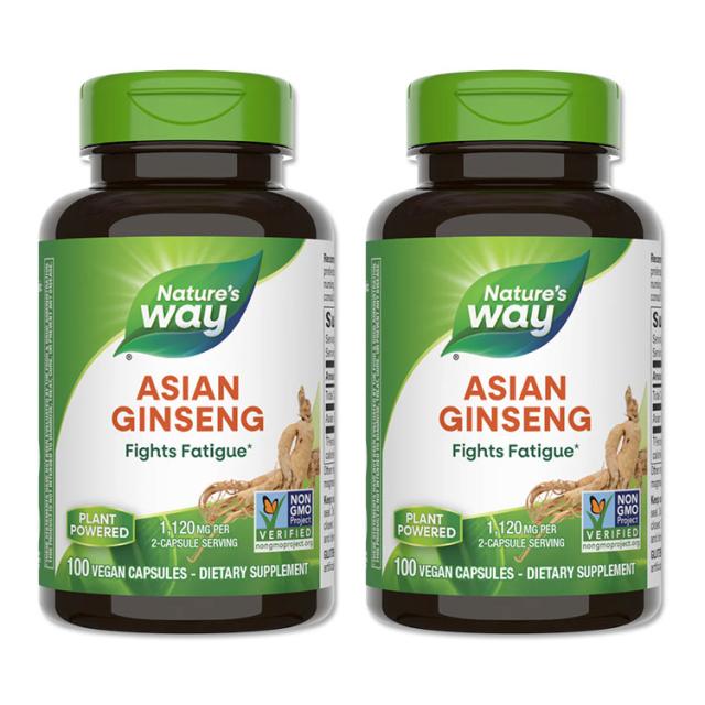 [2個セット] ネイチャーズウェイ コリアンジンセン(朝鮮人参) 1120mg (2粒あたり) カプセル 100粒 Natures Way Asian Ginseng 100caps