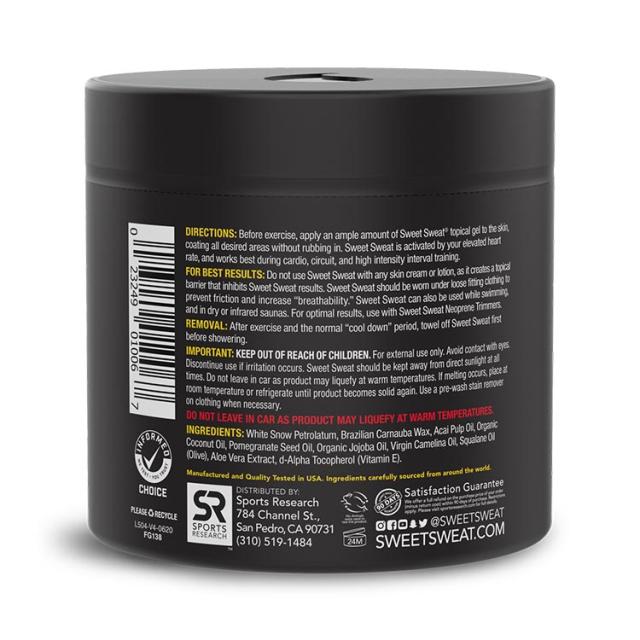 スポーツリサーチ スウィートスウェット ジャー 局所ジェル XL 無香料 383g (13.5oz) ジェル Sports Research Sweet Sweat Jar Topical Gel 13.5 oz Unscented 塗るサウナスーツ_4