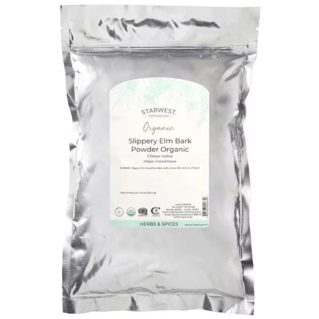 お取り寄せ スターウエストボタニカルズ オーガニック スリッペリーエルムバークパウダー 453g STARWEST BOTANICALS Organic Slippery Elm Bark Powder 1 LB