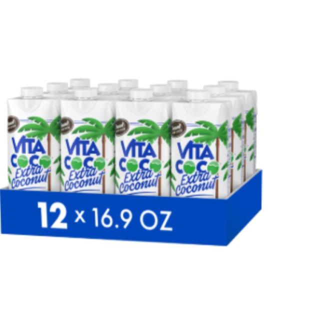 お取り寄せ ビタココ エクストラココナッツ プレスド ココナッツウォーター 500ml 12本セット Vita Coco Extra Coconut Coconut Water Pressed Coconut 16.9 fl oz Tetra (Pack of 12)