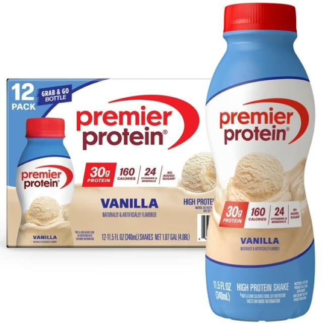 お取り寄せ プレミアプロテイン シェイク バニラ たんぱく質30g 340mL 12本 Premier Protein Shake, Vanilla, 30g Protein, 11.5 fl oz, 12 Ct