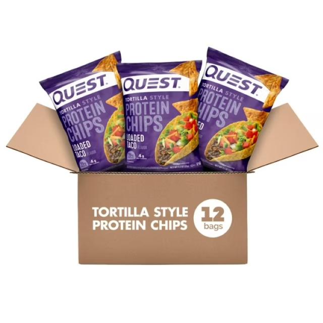 お取り寄せ クエスト トルティーヤスタイル プロテインチップス ローデッドタコ風味 31g 12袋入 Quest Tortilla Style Protein Chips, Loaded Taco Flavor, Gluten Free, Baked
