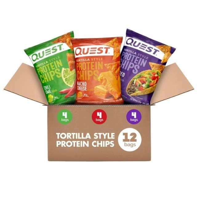 お取り寄せ クエスト トルティーヤスタイル プロテインチップス バラエティミックス 12袋入 Quest Tortilla Style Protein Chips, Variety Mix; Chili Lime, Nacho Cheese