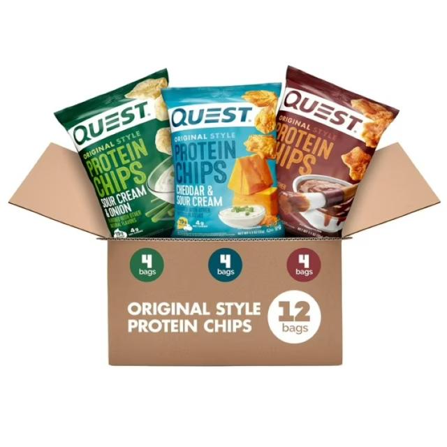 お取り寄せ クエスト オリジナルスタイル プロテインチップス バラエティパック 31g 12袋入 Quest Original Style Protein Chips Variety Mix; BBQ Cheddar & Sour Cream