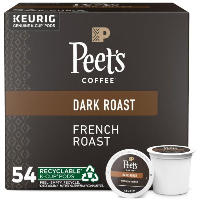 お取り寄せ ピーツコーヒー フレンチロースト ダークロースト コーヒーポッド 54個入 Peet's Coffee French Roast Premium Dark Roast Single Serve Coffee Pods, 54 Count