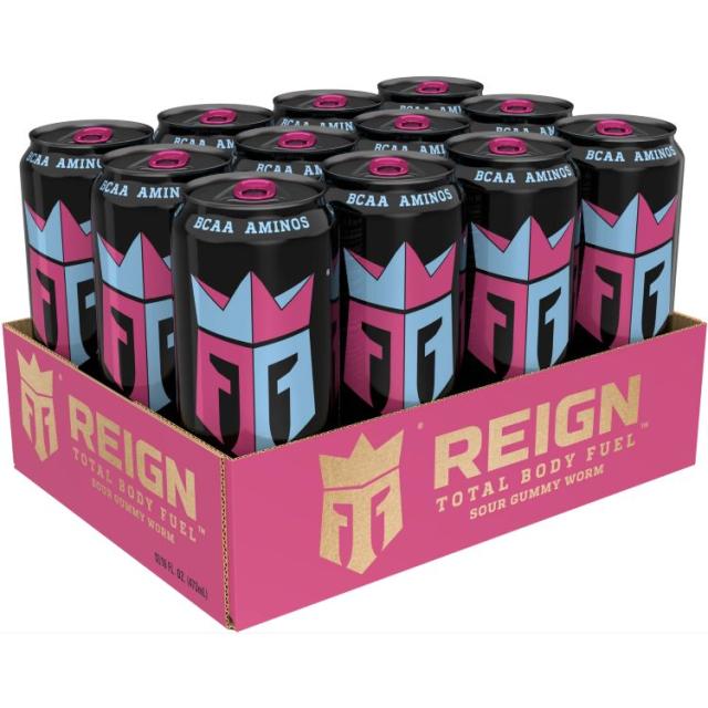 お取り寄せ レイン トータルボディフューエル サワーグミワーム 473ml 12缶 Reign Total Body Fuel Sour Gummy Worm 16 fl oz 12 cans