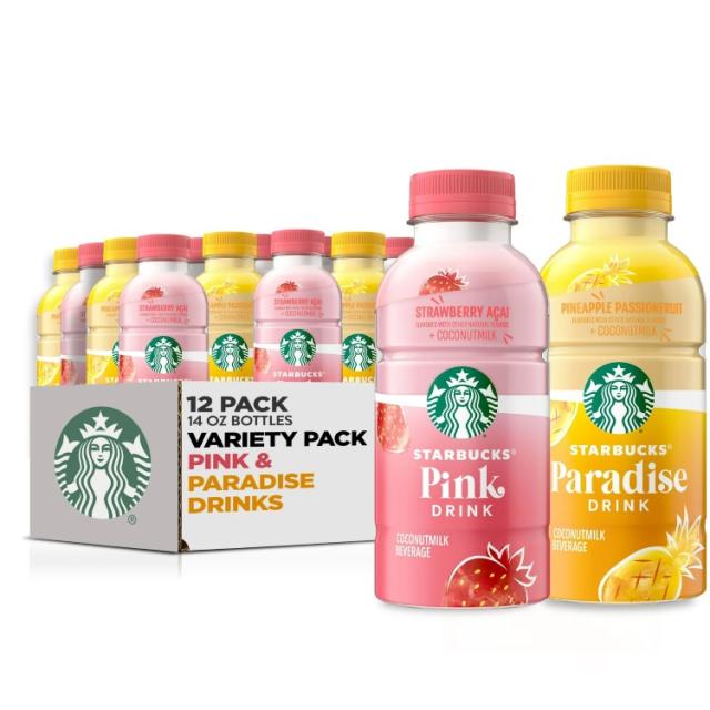 お取り寄せ スターバックス ピンクドリンク＆パラダイスドリンク ココナッツミルク入り バラエティパック 約414ml 12本 Starbucks Pink Drink & Paradise Drink Beverage with Coconut Milk 14 fl oz, 12 Pack