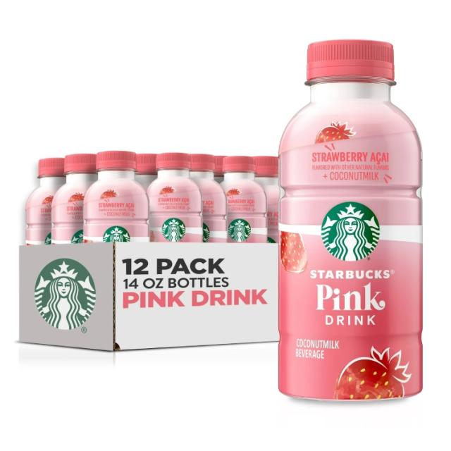 お取り寄せ スターバックス ピンクドリンク ストロベリーアサイー ココナッツミルクドリンク 約414mlボトル 12 パック Starbucks Pink Drink, Strawberry Acai with Coconut Milk 14 fl oz Bottles, 12 Pack