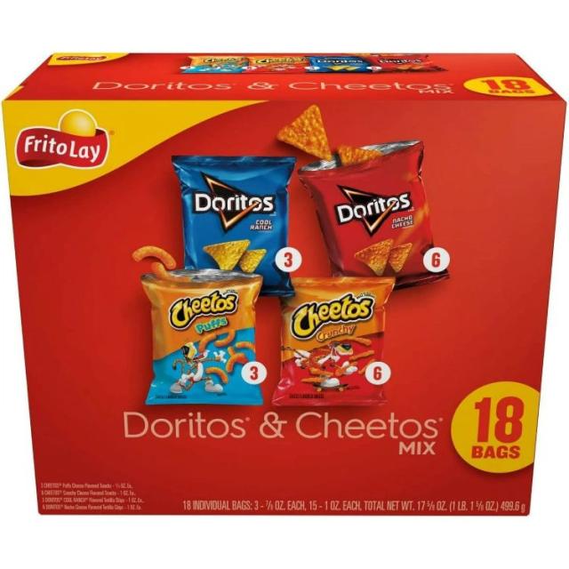 【アメリカウォルマート品】フリトレー ドリトス＆チートス ミックス バラエティパック スナックチップス 18 個入り Frito-Lay Doritos & Cheetos Mix Variety Pack Snack Chips, 18 Count Multipack 【お取り寄せ商品】【合わせて買いたい】