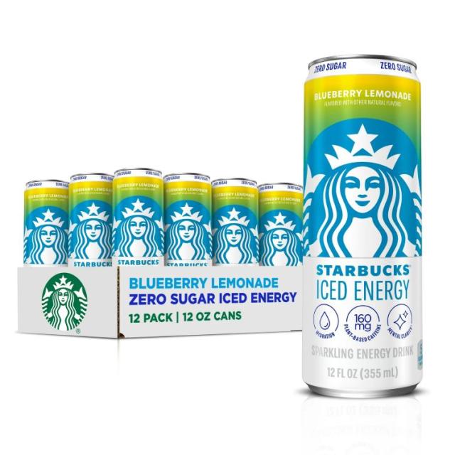 お取り寄せ スターバックス アイス エナジー ブルーベリー レモネード 355ml（12 fl oz）缶 12 パック Starbucks Iced Energy Blueberry Lemonade 12 fl oz Cans, 12 Pack