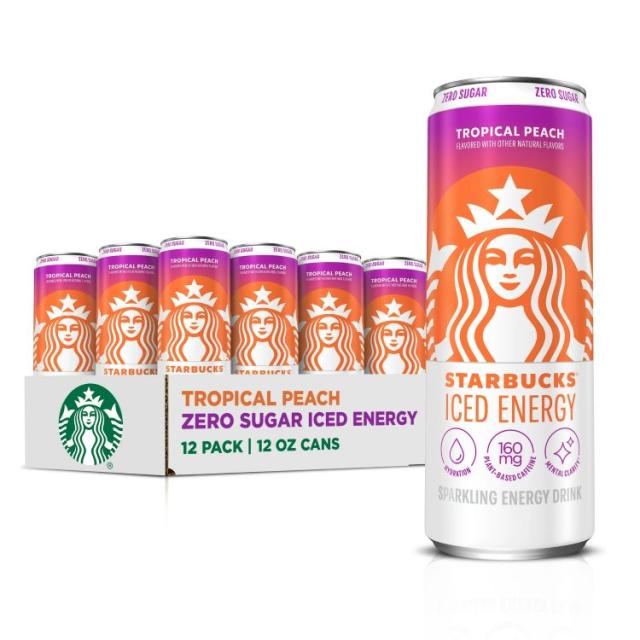 お取り寄せ スターバックス アイス エナジー トロピカルピーチ 355ml（12 fl oz）缶 12パック Starbucks Iced Energy Tropical Peach Energy Drink, 12 fl oz cans 12 Pack