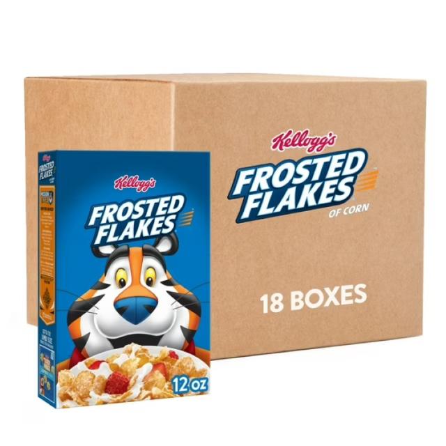 お取り寄せ ケロッグ フロステッドフレーク 朝食用シリアル 無脂肪 340g 18箱入り Kellogg's Frosted Flakes Breakfast Cereal, Fat Free, 12 oz 18 pack