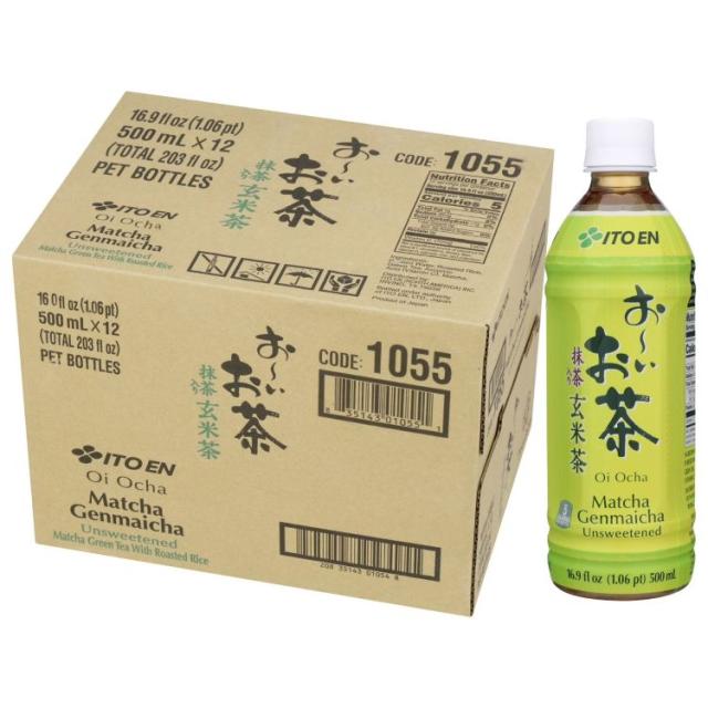 お取り寄せ 伊藤園 お〜いお茶 玄米茶 無糖 500ml 12本パック Ito En Oi Ocha Genmaicha Green Tea, Unsweetened Bottled Tea, 16.9 fl oz, 12 pack