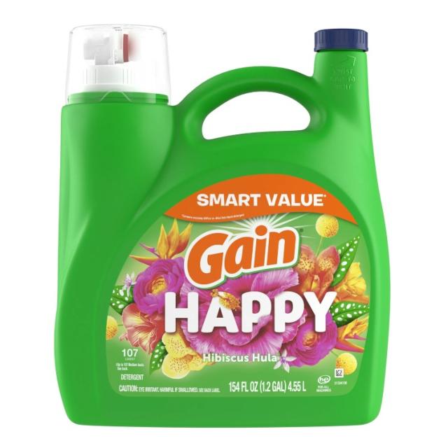 お取り寄せ ゲイン 液体洗濯洗剤 ハッピーの香り 高効率タイプ対応 3.6L 107回分 Gain Liquid Laundry Detergent, Happy, 154 fl oz, 107 Loads, HE
