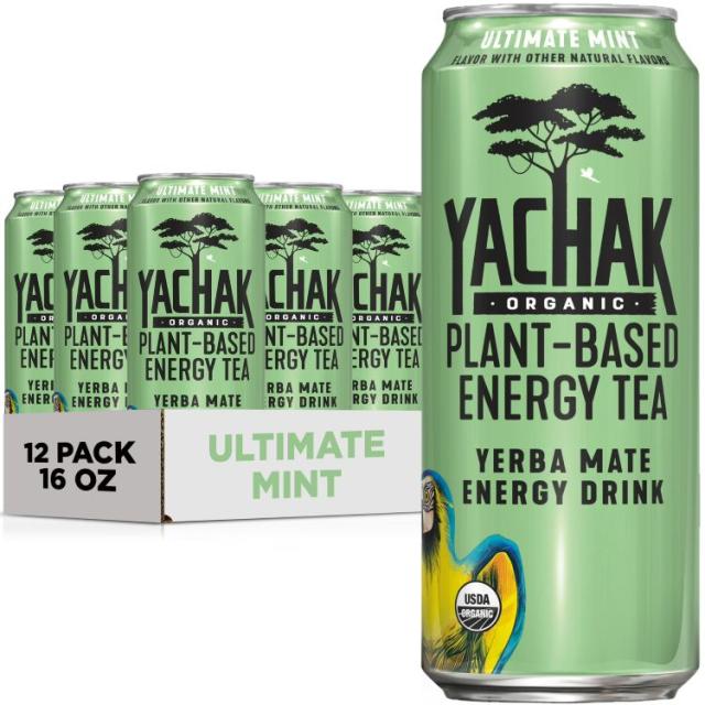 お取り寄せ ヤチャック マテ茶 エナジードリンク アルティメットミント 473ml 12缶パック Yachak Yerba Mate Energy Drink, Ultimate Mint, 16 fl oz, 12 Pack Cans